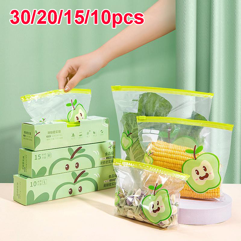 Food Storage Bags Reusable - Wiederverwendbare Zip-Lock-Beutel Lebensmittelechte Transparente Aufbewahrungsbeutel Kühlschrank-Frischhaltebeutel