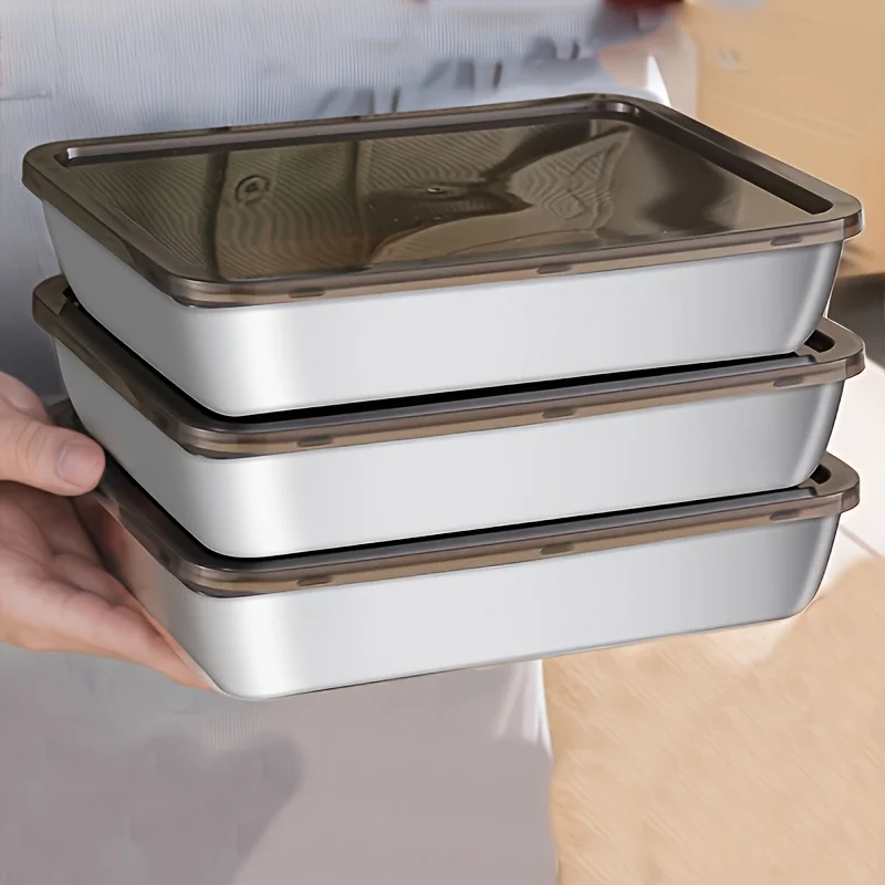 Food Storage With Colander - 5-teiliges Edelstahl-Lebensmittelaufbewahrungsset - Auslaufsichere Deckel, Langlebig