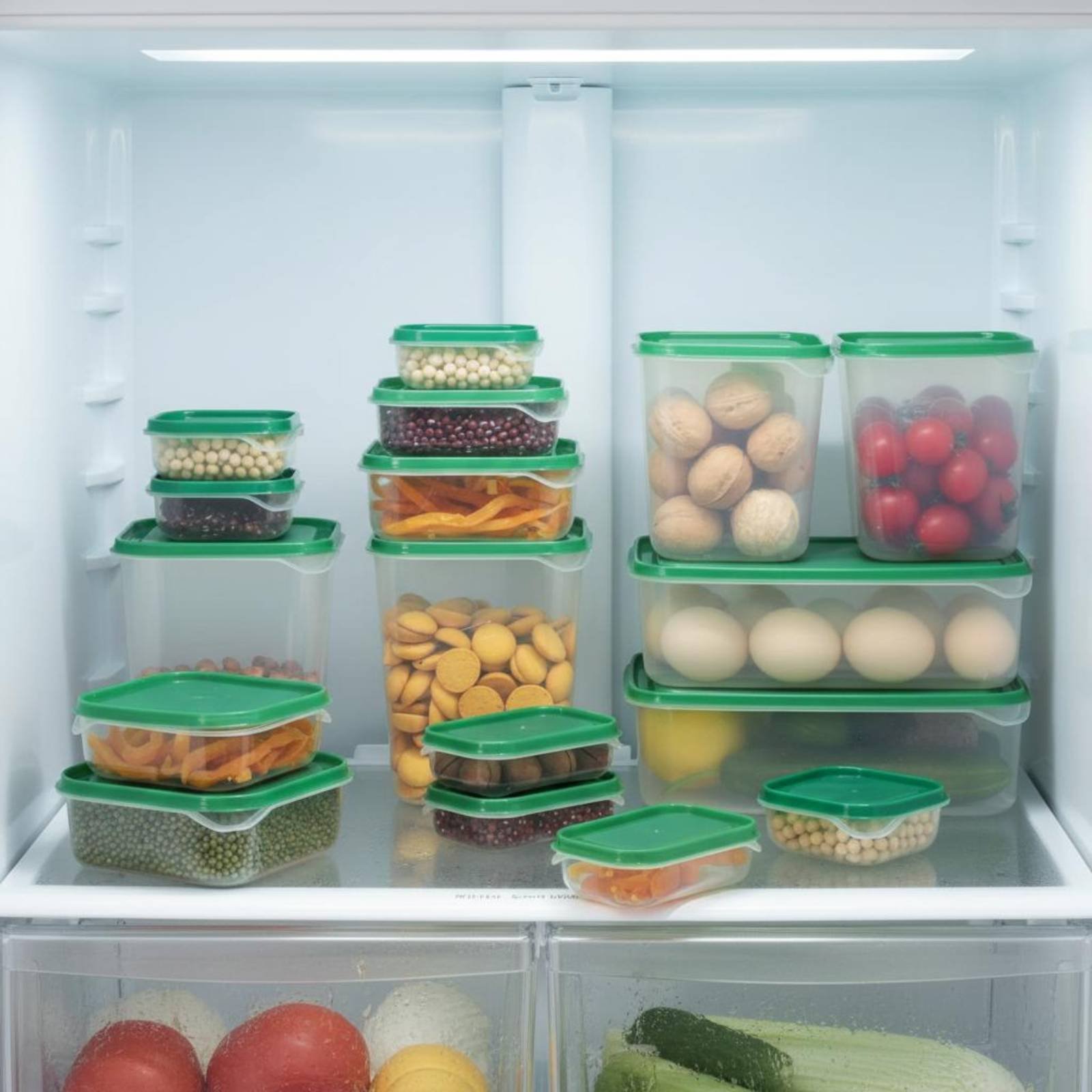 Food Storage Plastic Containers With Lids - 17-teiliges Kühlschrank-Aufbewahrungsbox-Set Auslaufsichere Plastik-Lebensmittelbehälter mit Deckel