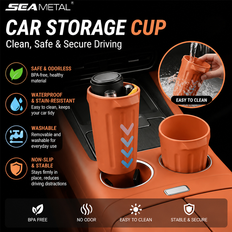 Food Storage With Colander - SEAMETAL Auto-Mülleimer aus lebensmittelechtem Silikon, rutschfester