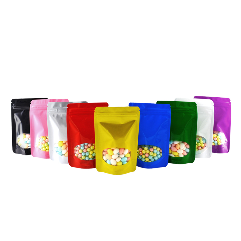 Food Storage Bags Zip Lock Pouch - 100 Stück farbige Stand-Up-Zip-Lock-Beutel aus Aluminiumfolie