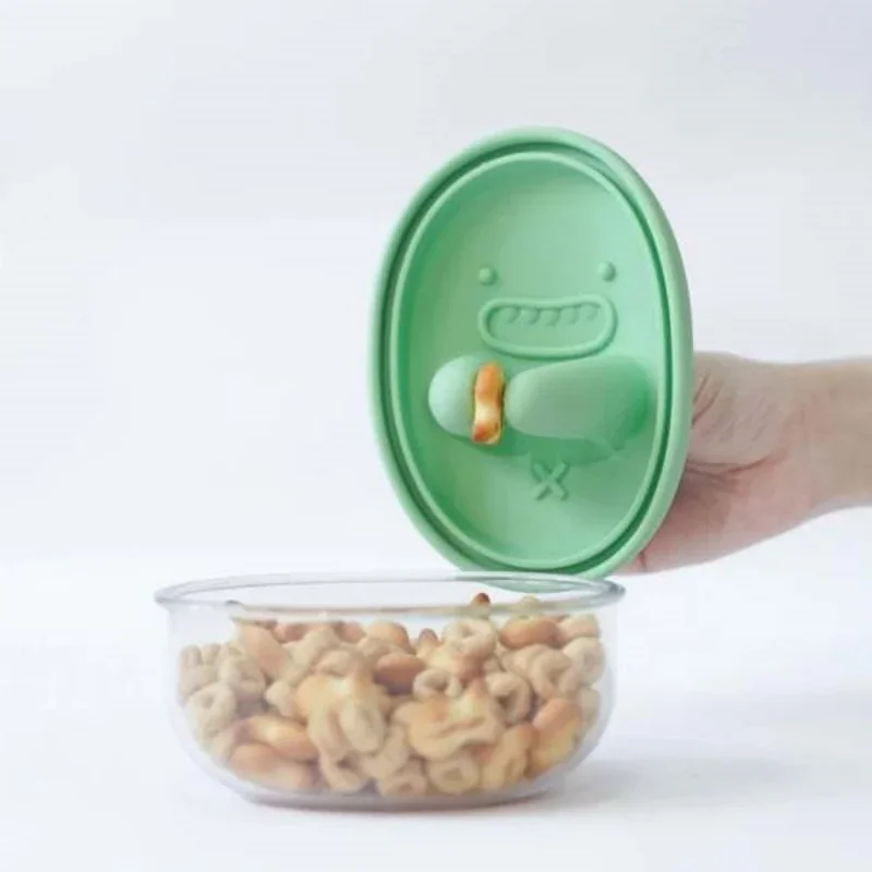 Food Storage Method - Freihändige Snackbox, kein Krümel, Snack-Aufbewahrungsbox, Cartoon-Keksdose,