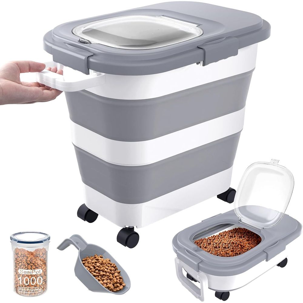 Food Storage Handling - Luftdichter Hundefutter-Aufbewahrungsbehälter, Zusammenklappbarer Großer Tierfutter-Behälter mit