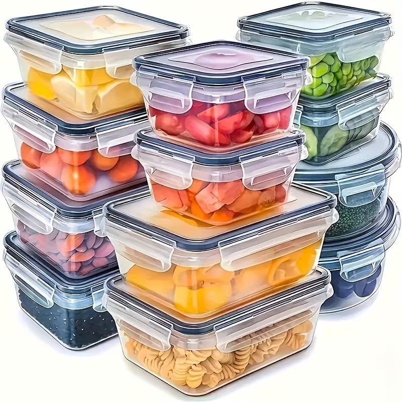 Food Storage Canister - 4-teiliges Set Transparente Lebensmittelbehälter mit Schnappverschlüssen,