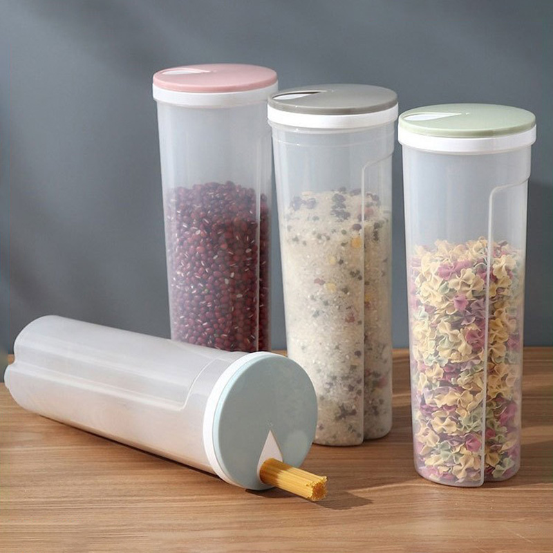 Food Storage Made Easy - Lebensmittelechter Kunststoff-Nudelbehälter, versiegelter Küchenbehälter, quantitativ unterteilte