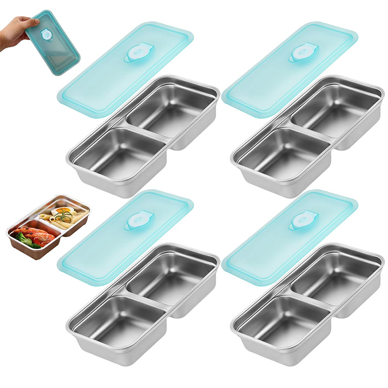 Food Storage Lunch Box - Tragbare Frischhaltebox aus Edelstahl, Lebensmittelbehälter, multifunktionale