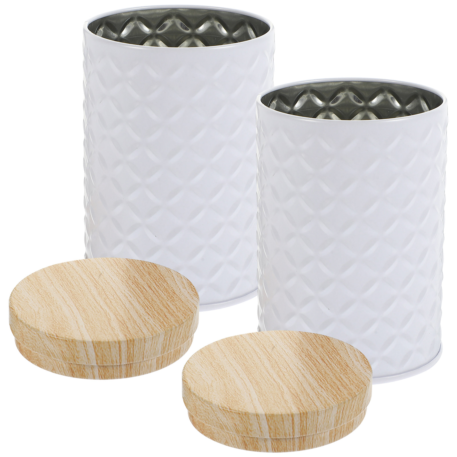 Food Storage Canister - 2 Stück Lebensmittelgeeignete Weißblech-Aufbewahrungsdosen mit auslaufsicherem