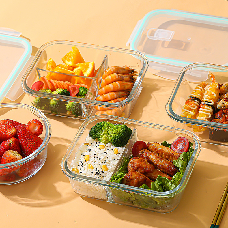 Food Storage Method - Glas-Frischhaltebox aus hochborosilikathaltigem, hitzebeständigem Glas, mikrowellengeeignet,