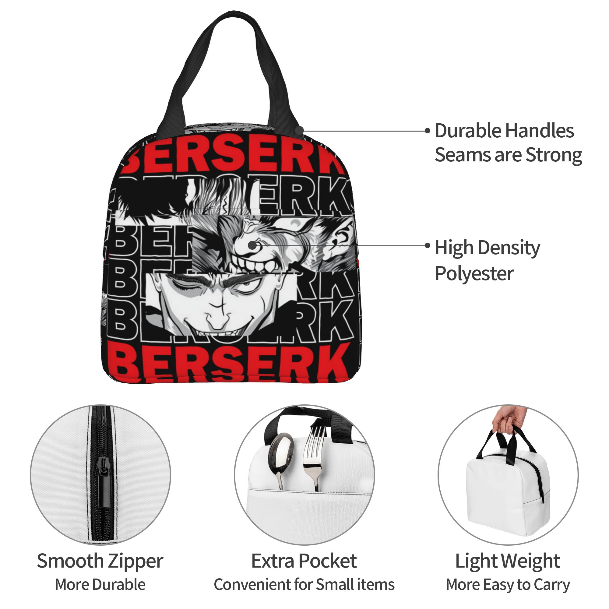 Food Storage Containers B&M - B-Berserks Thermoisolierte Lunchtasche mit Markenaufdruck „Warrior