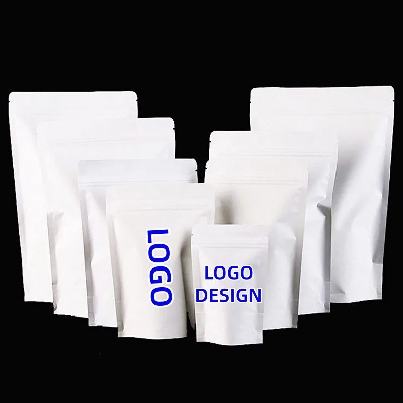 Food Storage Bags Zip Lock Pouch - 100 Stück Großhandel Stehbeutel aus weißem