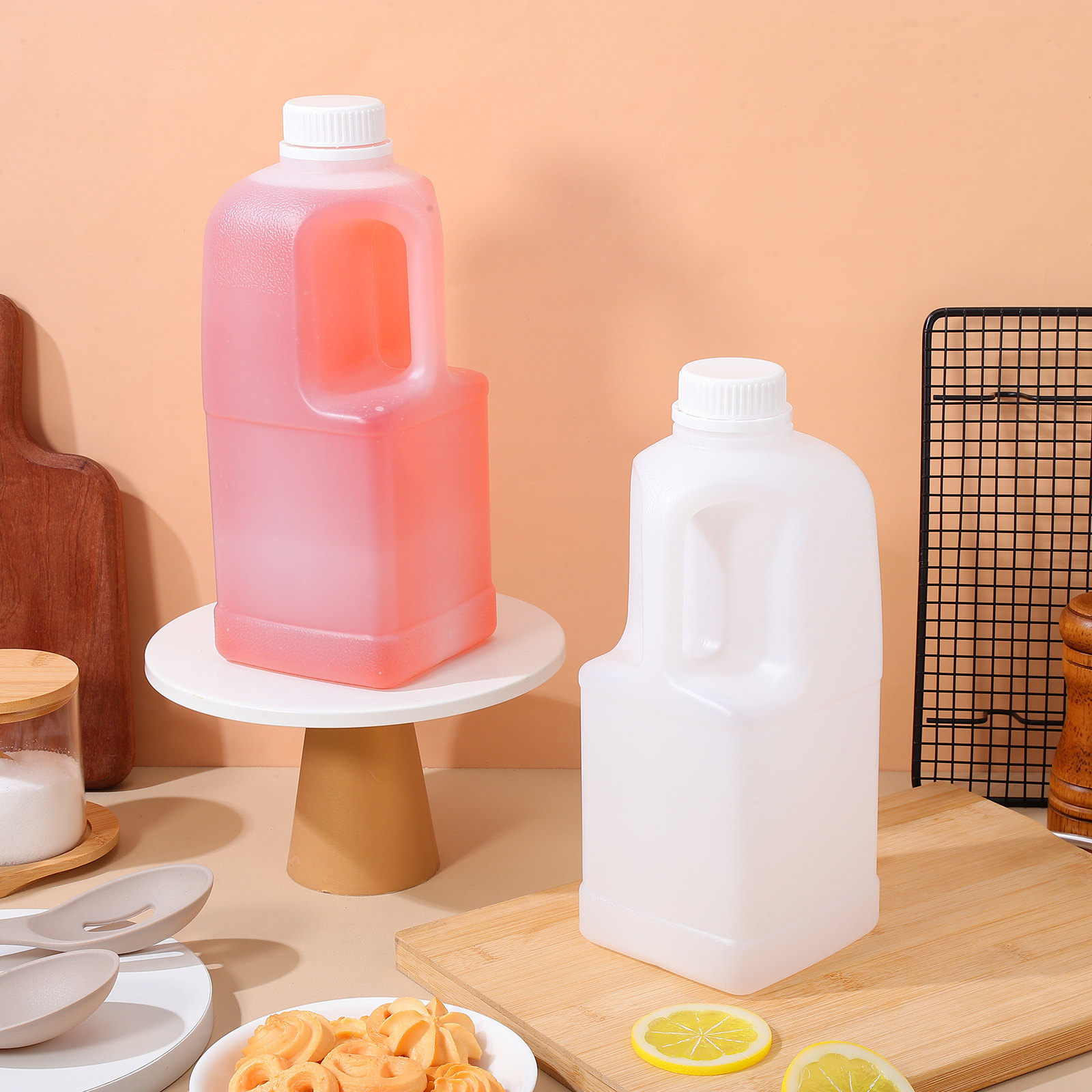 Food Storage Handling - 3er-Set Große 2-Gallonen-Wasserspeicherkanne mit Deckel, einfachem