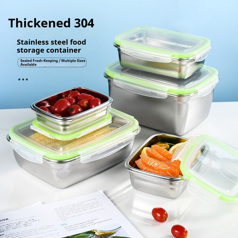 Food Storage Lunch Box - Lunchbox-Set aus Edelstahl 304, mit transparenten