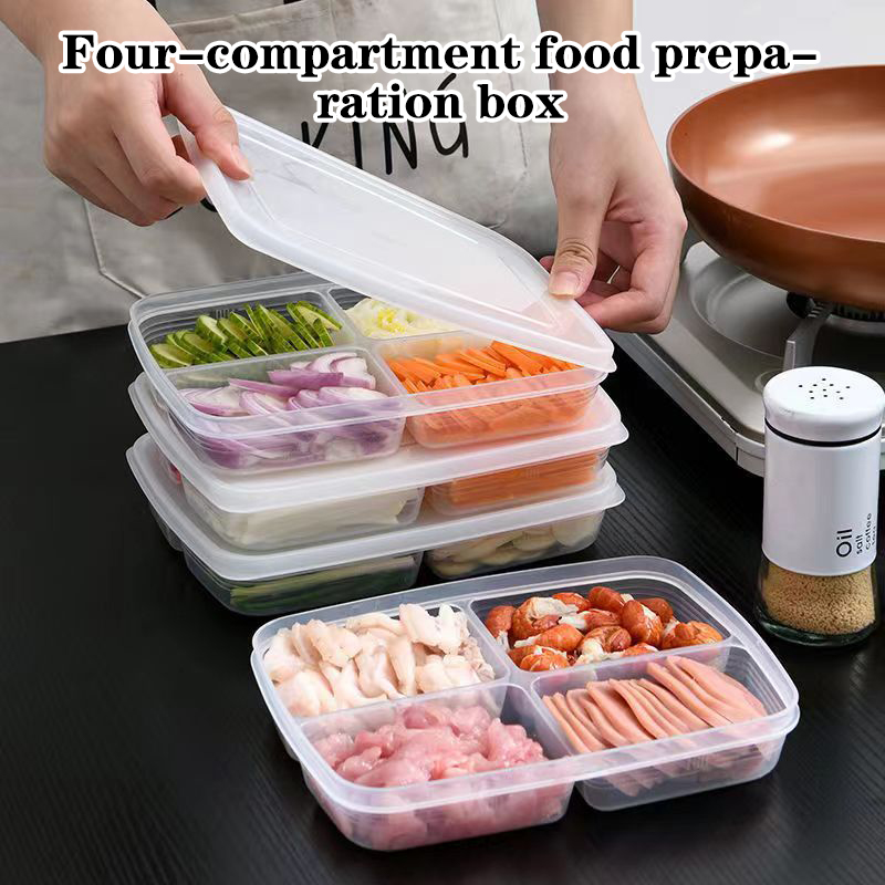 Food Storage Drawer Organizer - Neu: Tragbare 4-Fächer-Aufbewahrungsbox aus Kunststoff für
