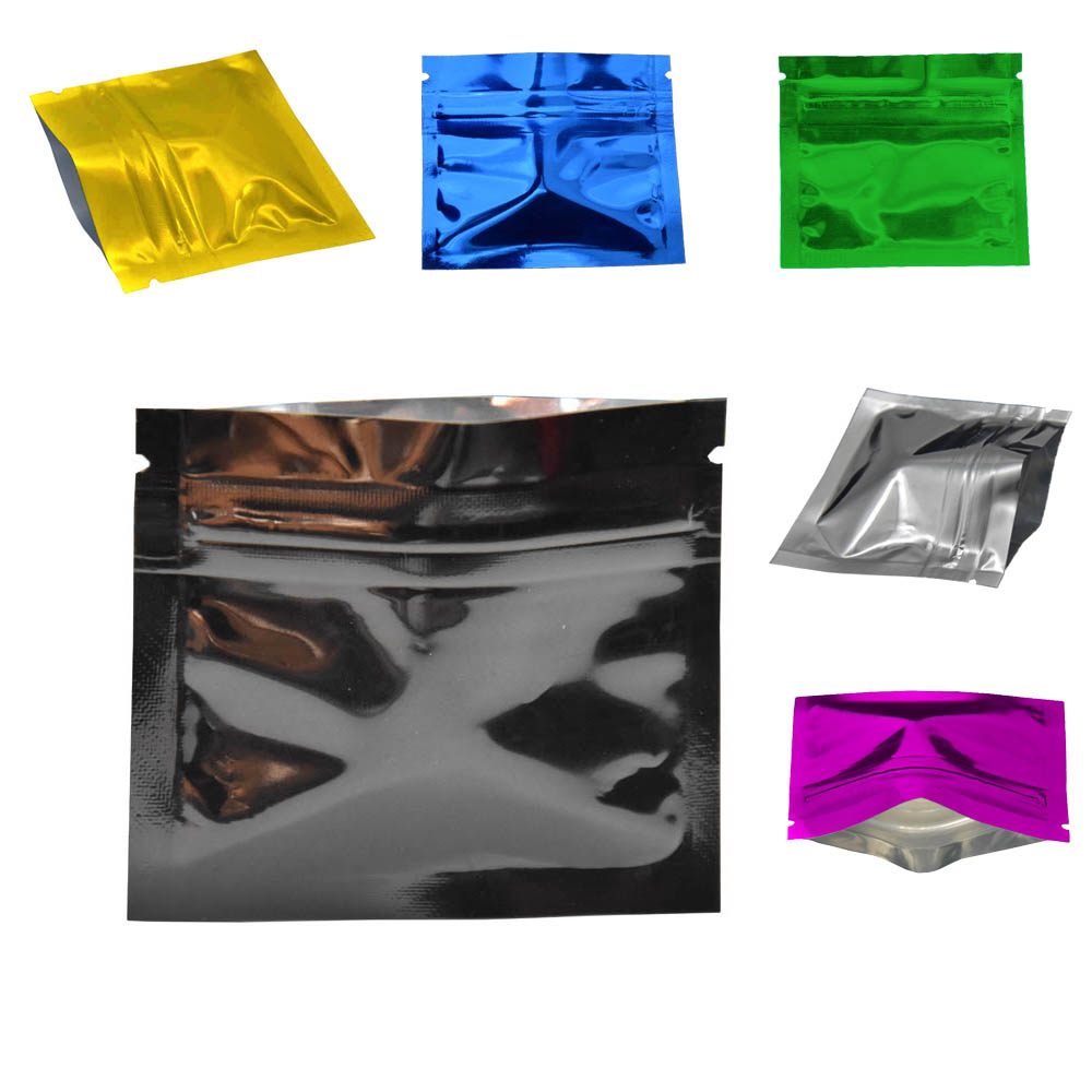 Food Storage Bags Zip Lock Pouch - 100Pcs Bunte Glänzend Aluminium Folie Zip-Lock