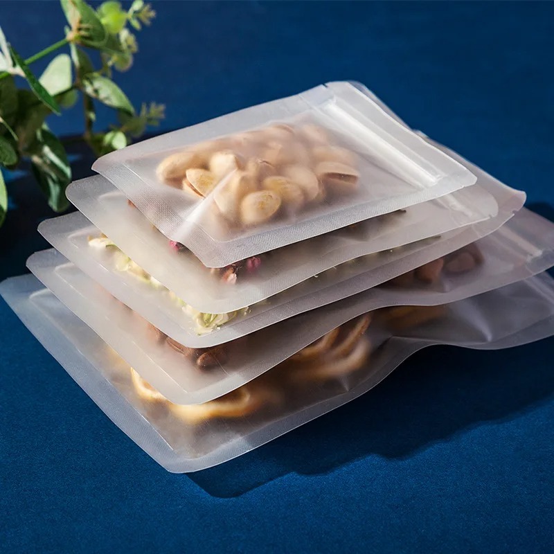 Food Storage Bags Zip Lock Pouch - Mattierte Transparente Ziplock-Beutel zur Lebensmittelaufbewahrung Wiederverschließbare