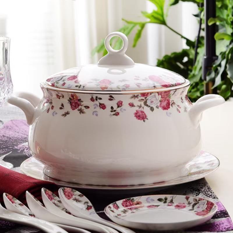 Food Storage In Plants - 22,9 cm, Knochenporzellan-Terrule zur Lebensmittelaufbewahrung, Serviernapf