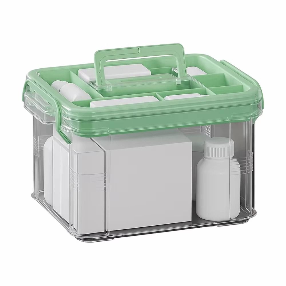 Food Storage Emergency - Praktische doppelschichtige Pillenaufbewahrungsbox mit Griff, feuchtigkeitsbeständige