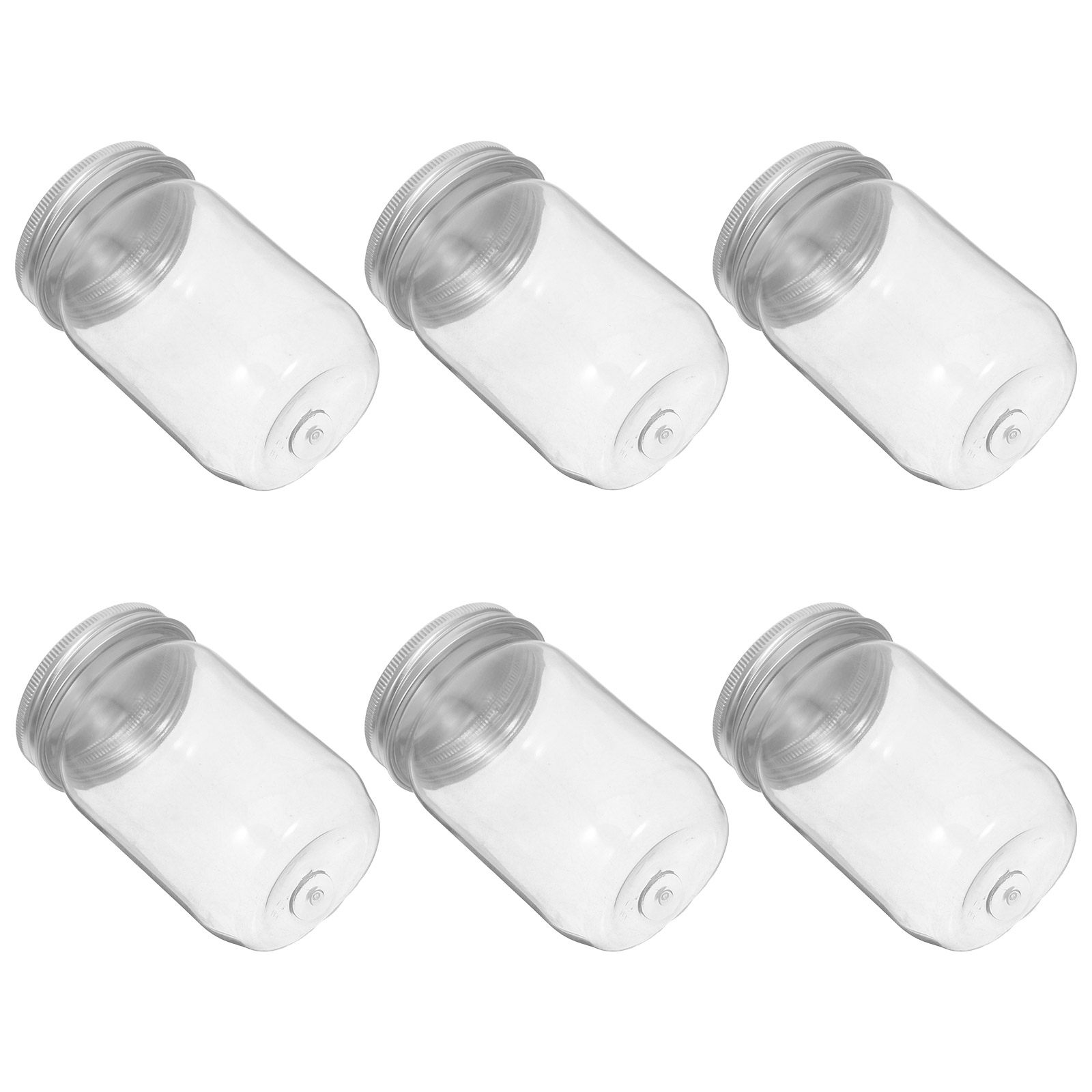 Food Storage Plastic Containers With Lids - 6 Stück durchsichtige Einmachgläser aus Kunststoff