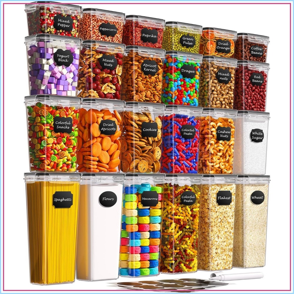 Food Storage Canister - 24 Stück Luftdichte Lebensmittelbehälter mit Deckeln,
