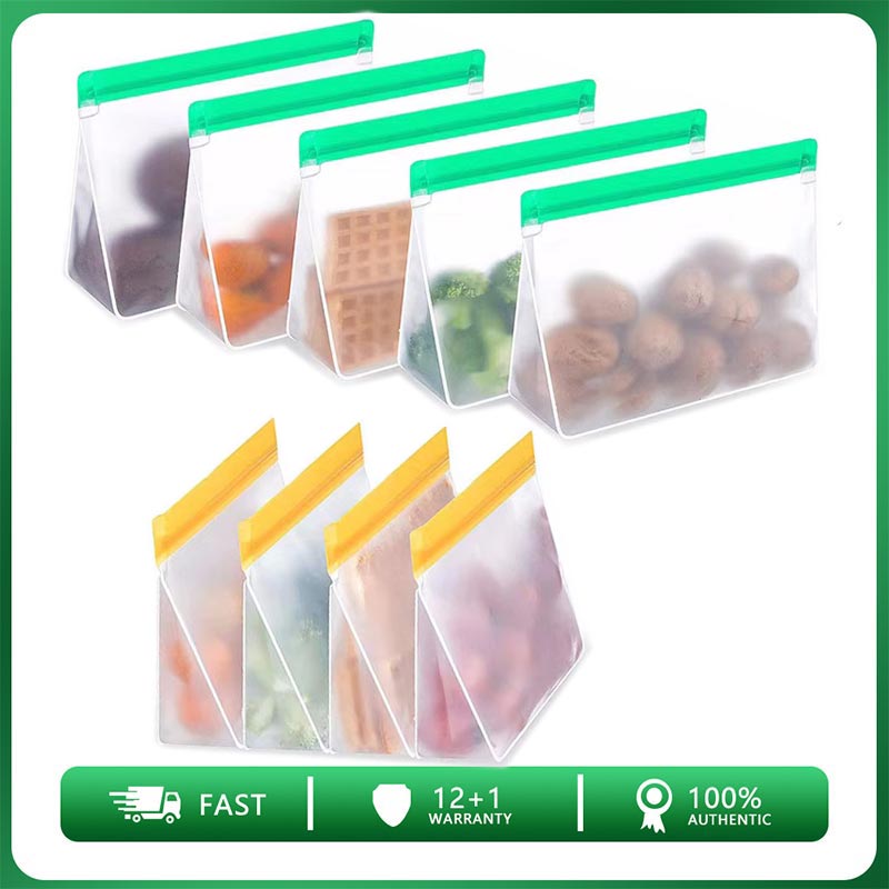 Food Storage Bags Reusable - Wiederverwendbare Aufbewahrungstasche für Lebensmittel, Upgrade, auslaufsicher,