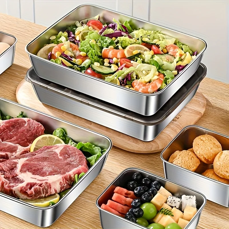 5-teiliges Edelstahl-Lebensmit – Food Storage With Colander Bewertung und Preis