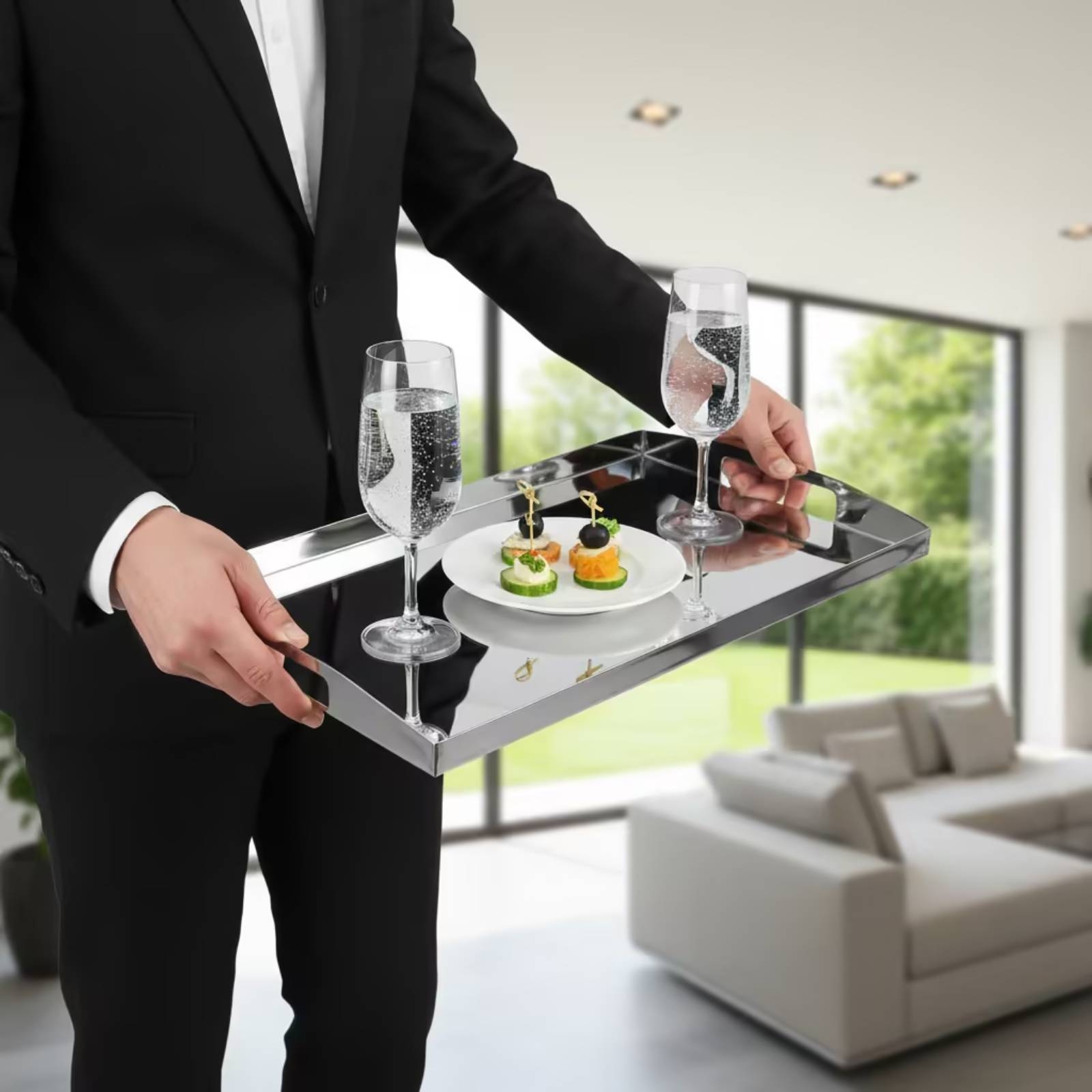 Edelstahl-Spiegeltablett mit G – Food Storage Handling Bewertung und Preis