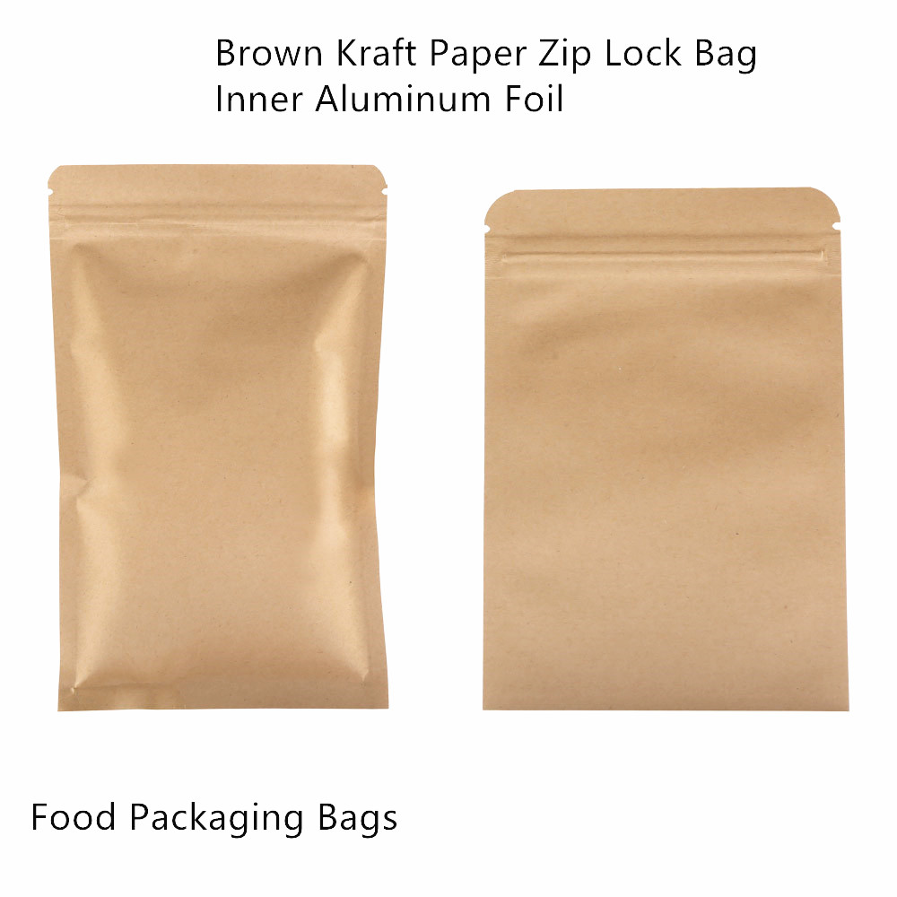 100 Stück Braune Kraftpapier-Z – Food Storage Bags Zip Lock Pouch Bewertung und Preis