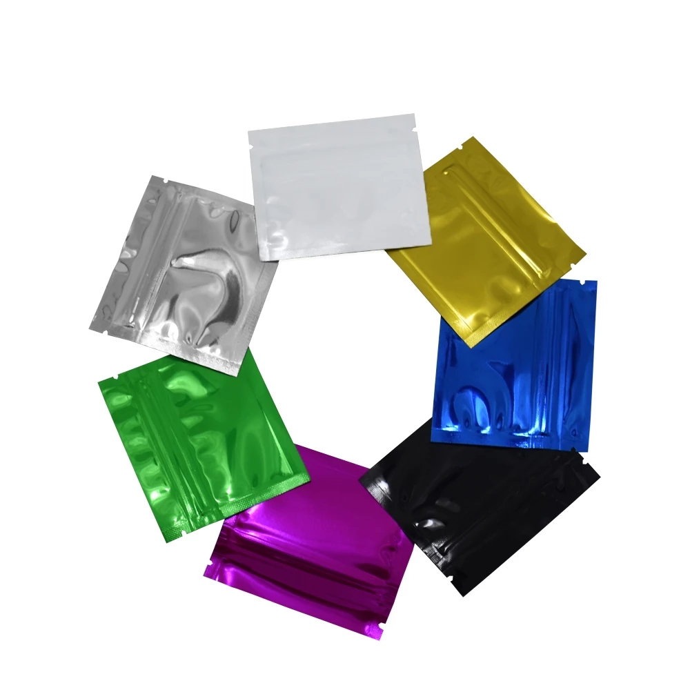 100Pcs Bunte Glänzend Aluminiu – Food Storage Bags Zip Lock Pouch Bewertung und Preis