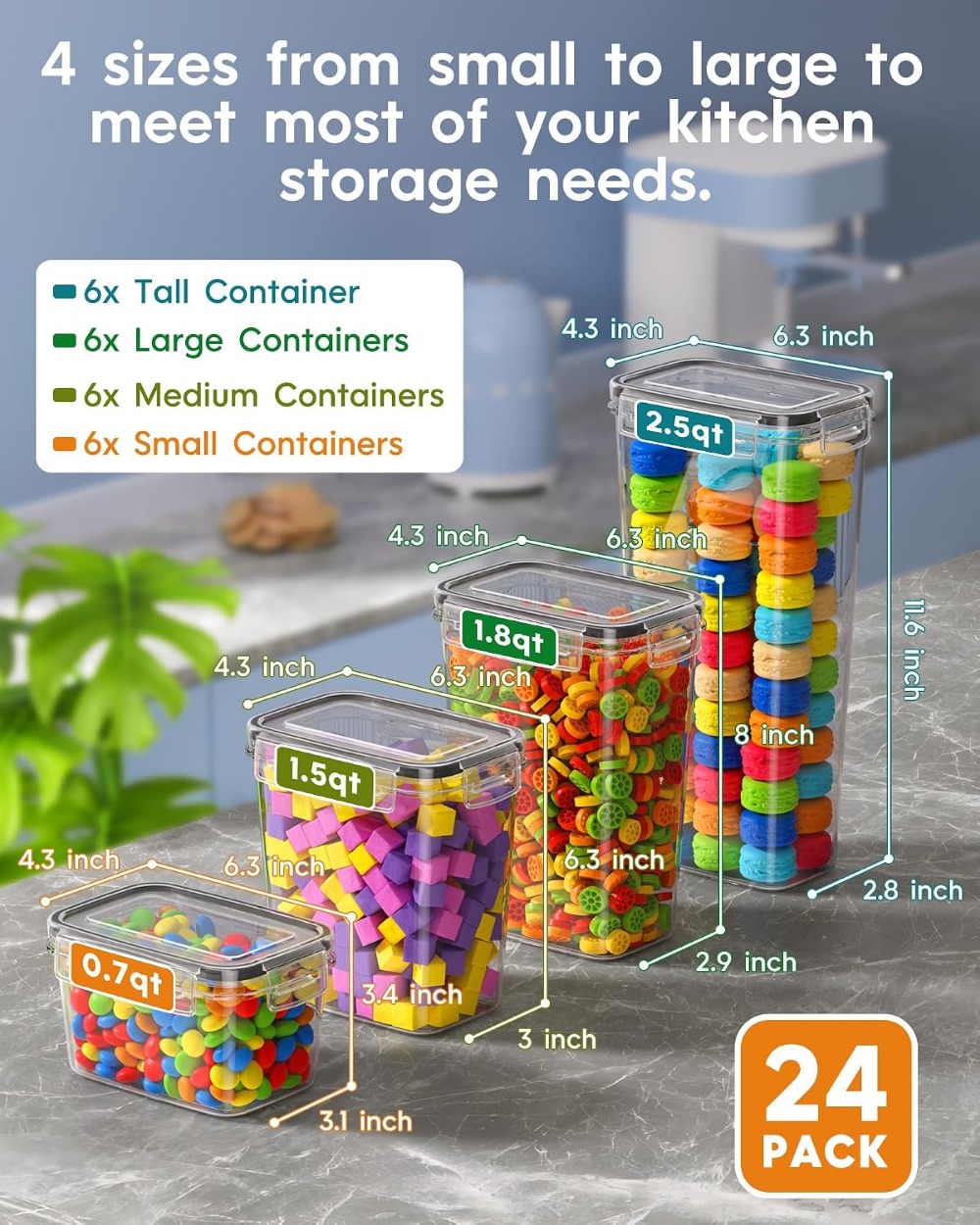 24 Stück Luftdichte Lebensmitt – Food Storage Canister Bewertung und Preis